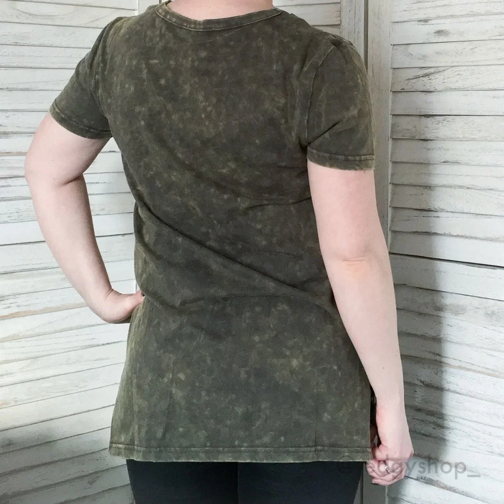Strappy Mineral Wash V Neck Tee - Picture 4 of 5
